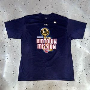 Detroit Pistons NBA Finals Playoffs Reebok Mens Shirt Large Navy Blue